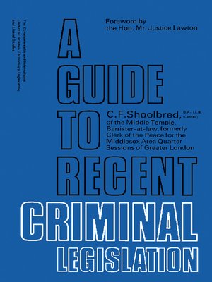 cover image of A Guide to Recent Criminal Legislation